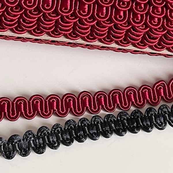 Trimmings ribbon, red/black trimmings braid, 10 mm trimmings