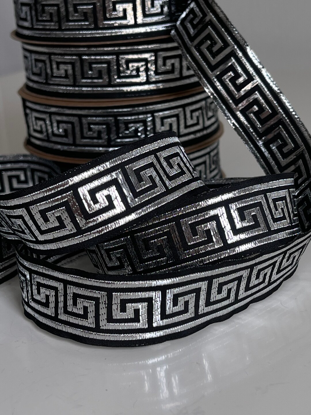 Jacquard Braid With Greek Key Pattern, Medieval Ribbon, 25 Mm ...