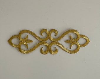 Aplique termoadhesivo, parche termoadhesivo dorado para planchar sobre tela