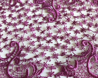 Purple guipure lace, purple guipure, purple lace