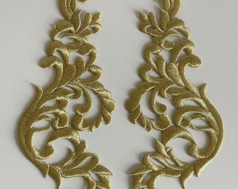 Appliques en relief doré or appliques doubles doré appliques pour customiser broderies en relief doré broderies doubles or