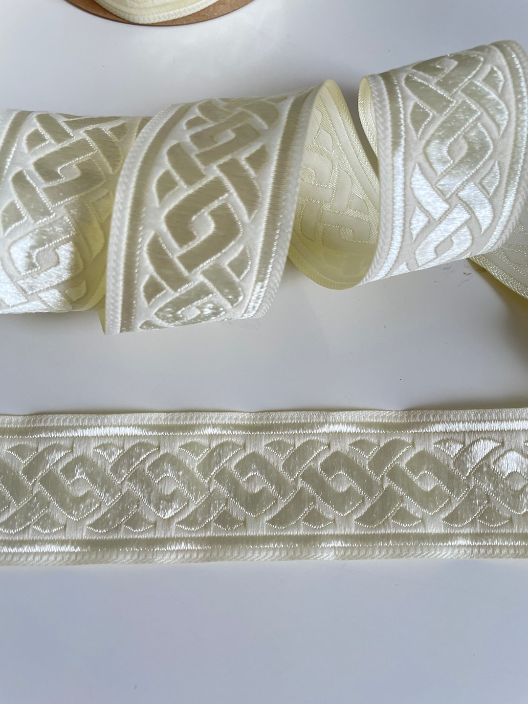 Medieval Braid, Medieval Ribbon, Celtic Pattern Jacquard Braid, Ecru ...