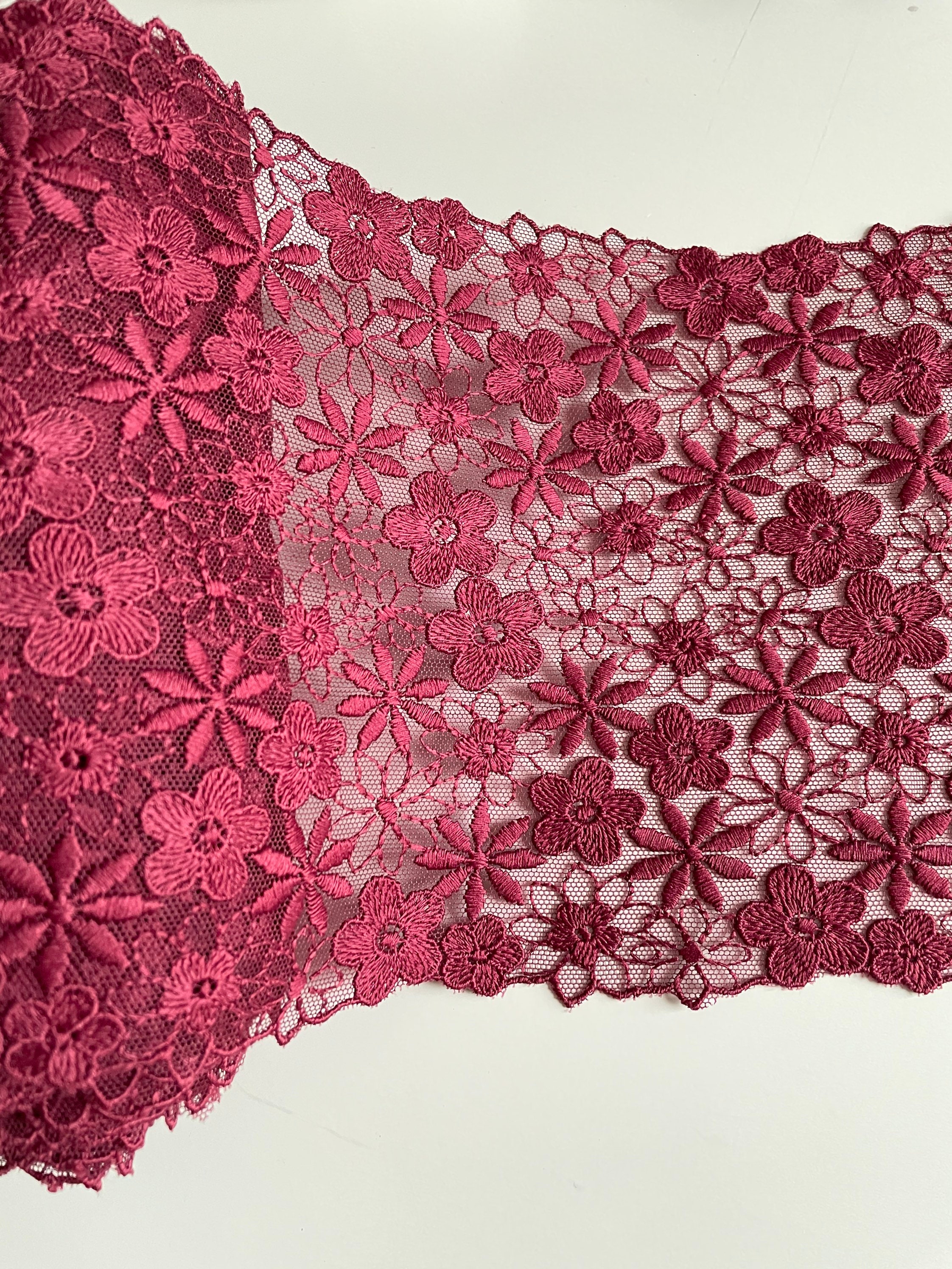 Embroidered Lace on Tulle Lace Edge Tulle Lace Border Etsy UK