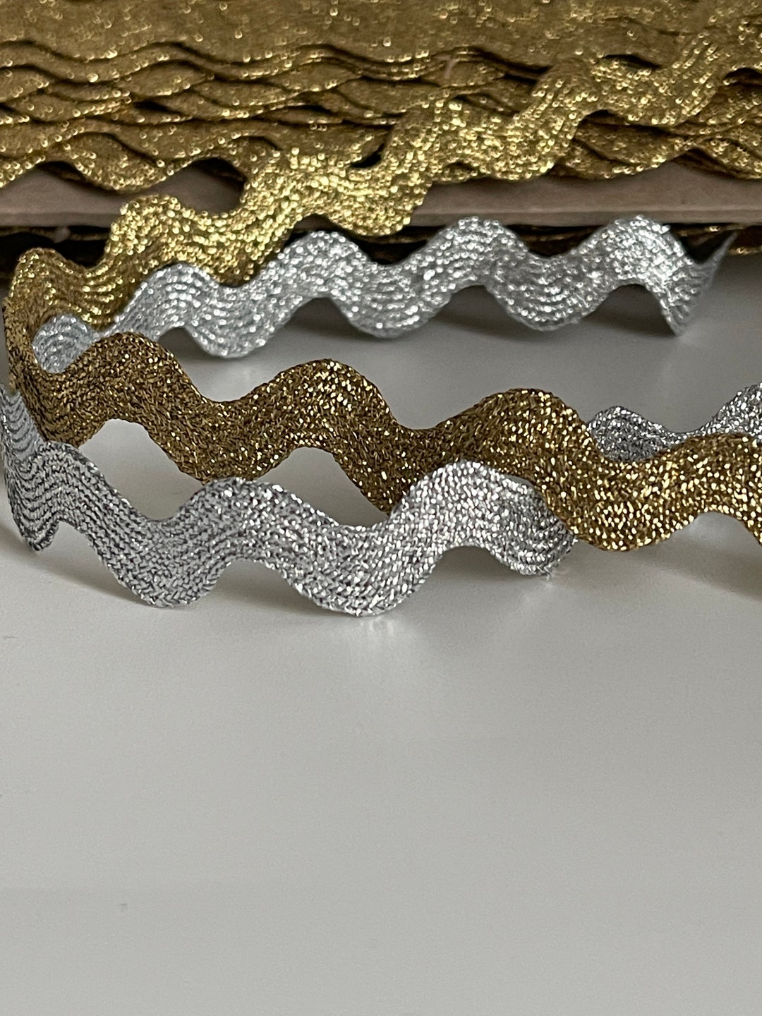 Silver and Gold Serpentine Ribbon With Gold Serpentine Braid 1 Cm - Etsy