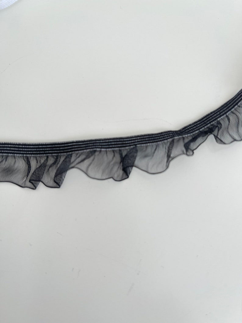 Elastic ribbon with tulle, tulle braid with elastic, frilly ribbon, elastic braid with tulle, froufrou braid. image 5