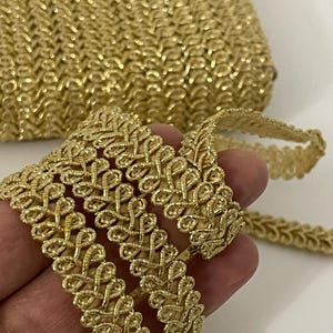 Nastro passamaneria oro con passamaneria oro largo 12 mm