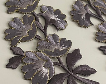 Iron-on patch floral pattern iron-on patch iron-on applique purple floral pattern applique