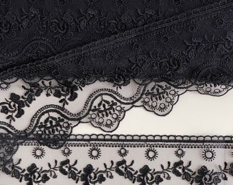 Embroidered lace on tulle