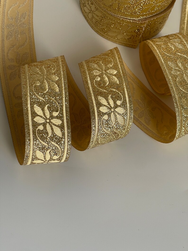 Medieval Ribbon Theatrical Braid 35 Mm Medieval Border Gold Gold Ribbon ...
