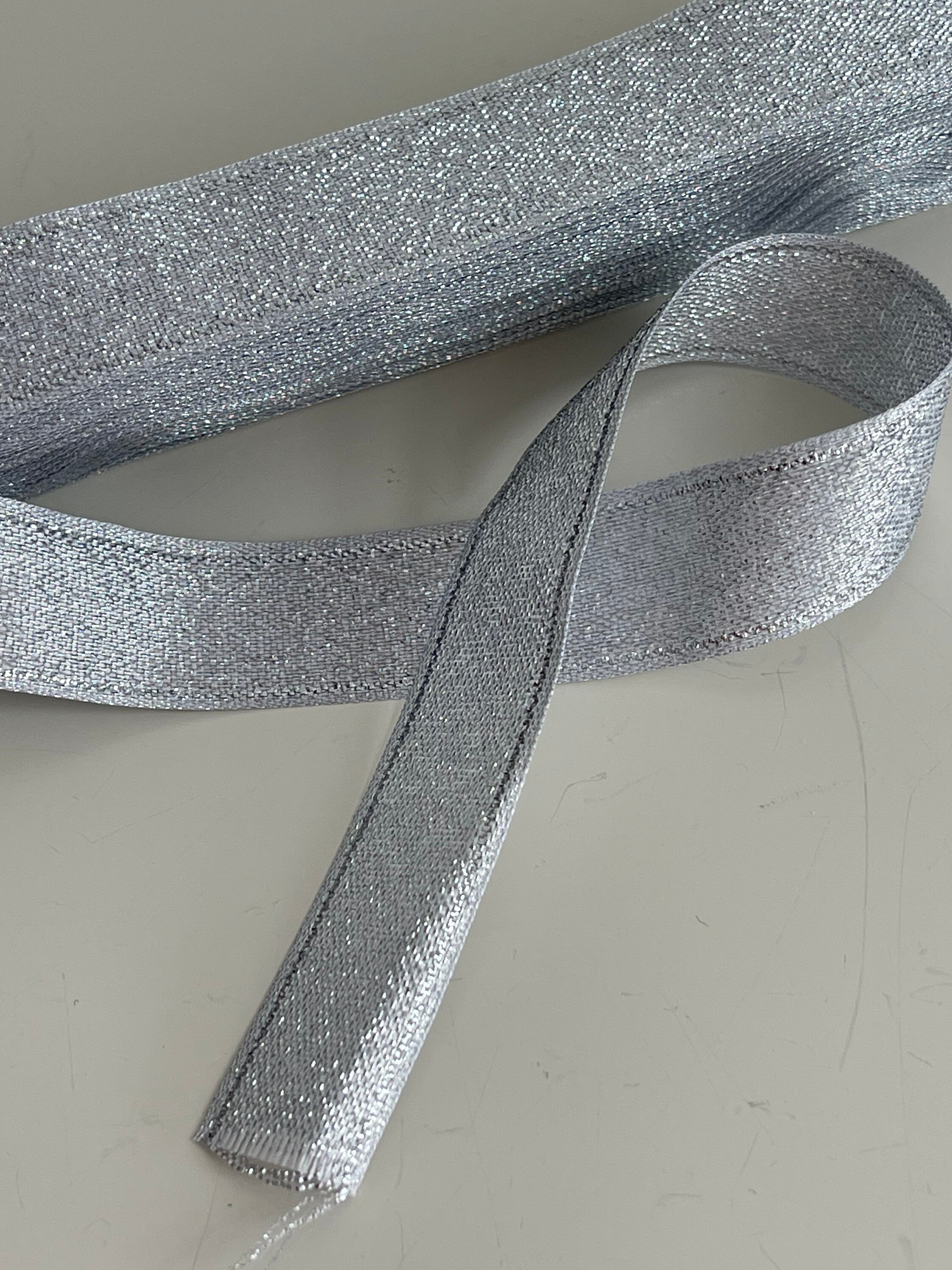 Metallic Ribbon, Glitter Gold Ribbon, Glitter Silver Ribbon, 20 Mm ...