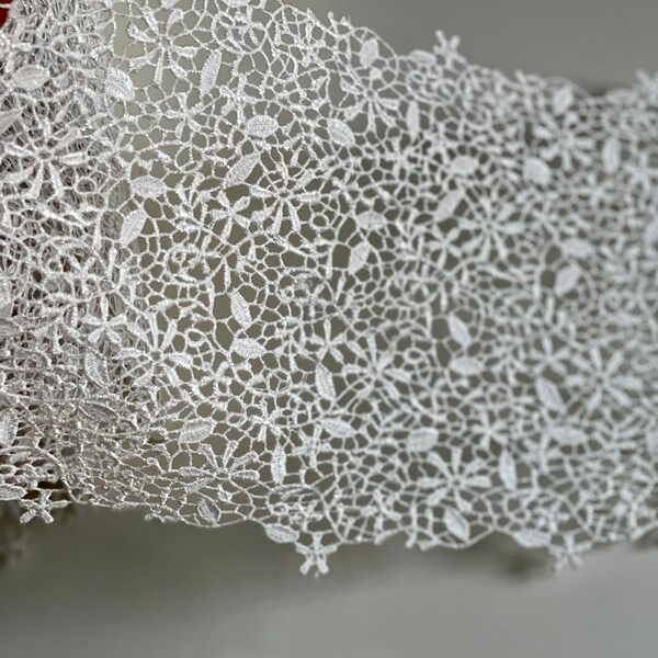 Dentelle guipure blanche, guipure 17 cm, dentelle en guipure blanche