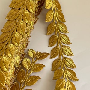 Gold braided iron-on ribbon decorative ribbon braid pattern to stick on gold braid ribbon 35 mm