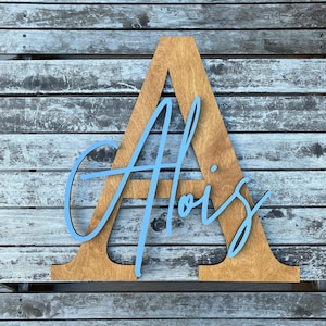 Personalisiertes Türschild Aus Birke - Gravierter Name & Buchstabe 15-25cm