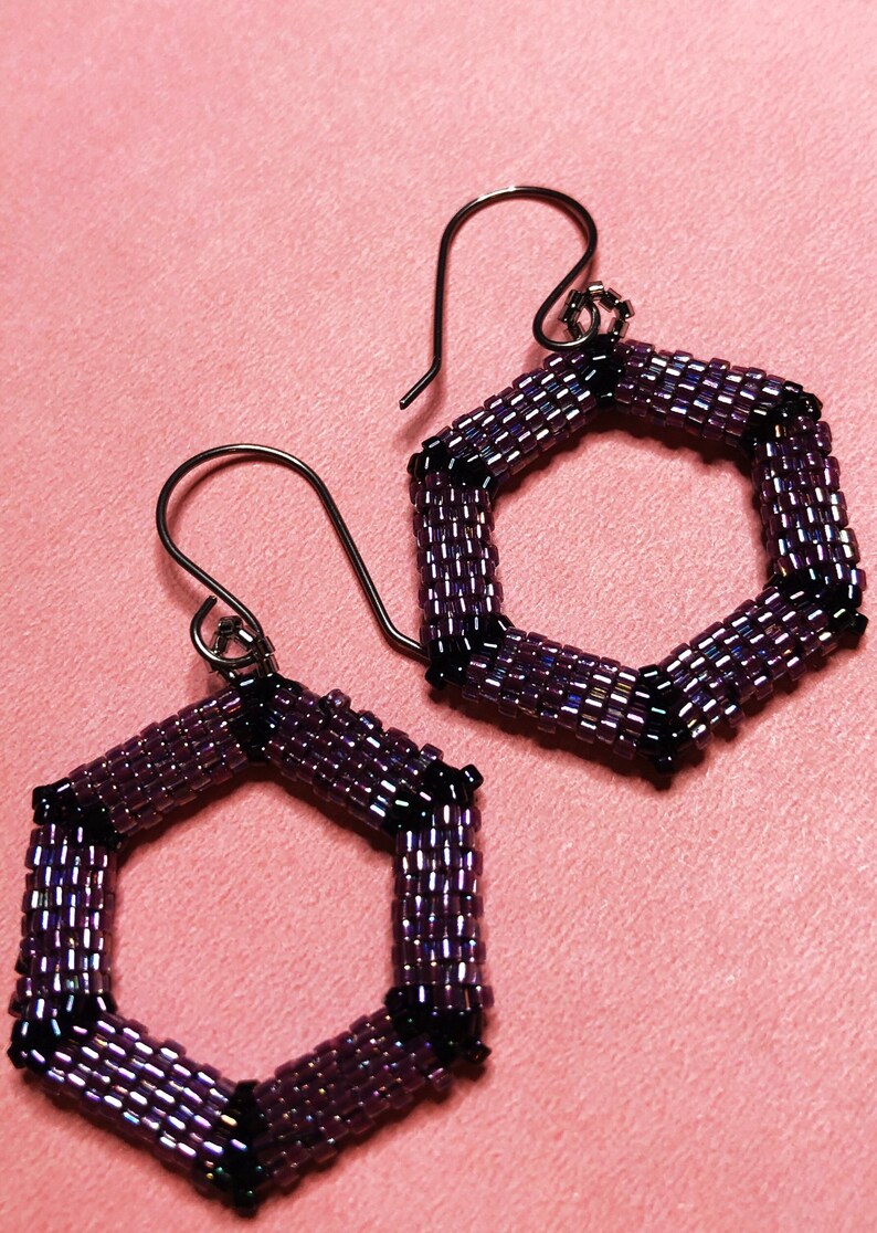 Glass Beaded Drop Earrings Peyote Pattern Dangle Earrings Statement Earrings Gifts for Her