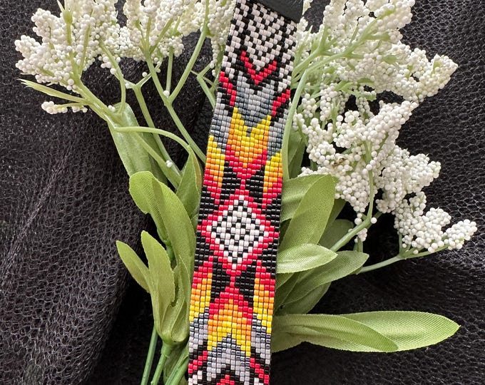 Featured listing image: Native Sun, Handmade Native American Bracelet, Top Quality Finest Glass Beads, Loom Processed, Brilliant Colors, Makes Great Gift, Unisex