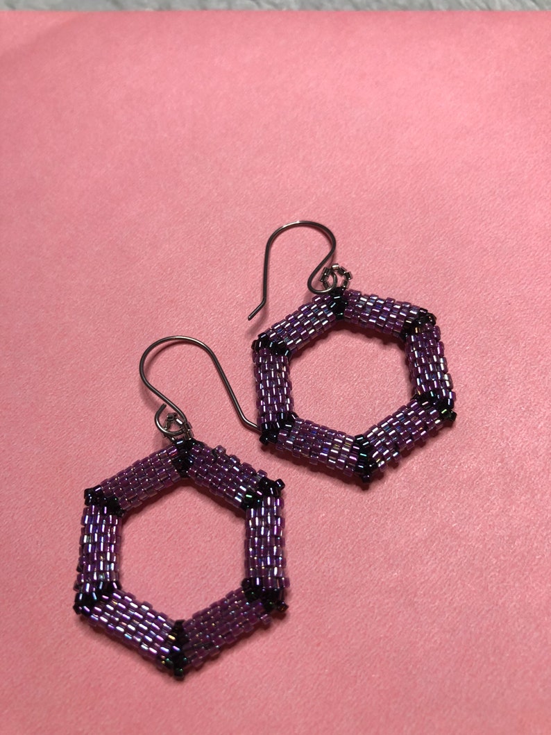Glass Beaded Drop Earrings Peyote Pattern Dangle Earrings Statement Earrings Gifts for Her