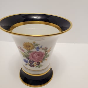 Stunning Royal Dux Czech hand painted vase floral decoration mid century
