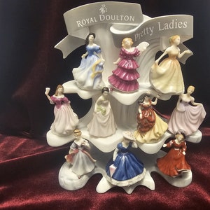 RARE Royal Doulton Pretty Ladies miniatures with stand Cardew Collection