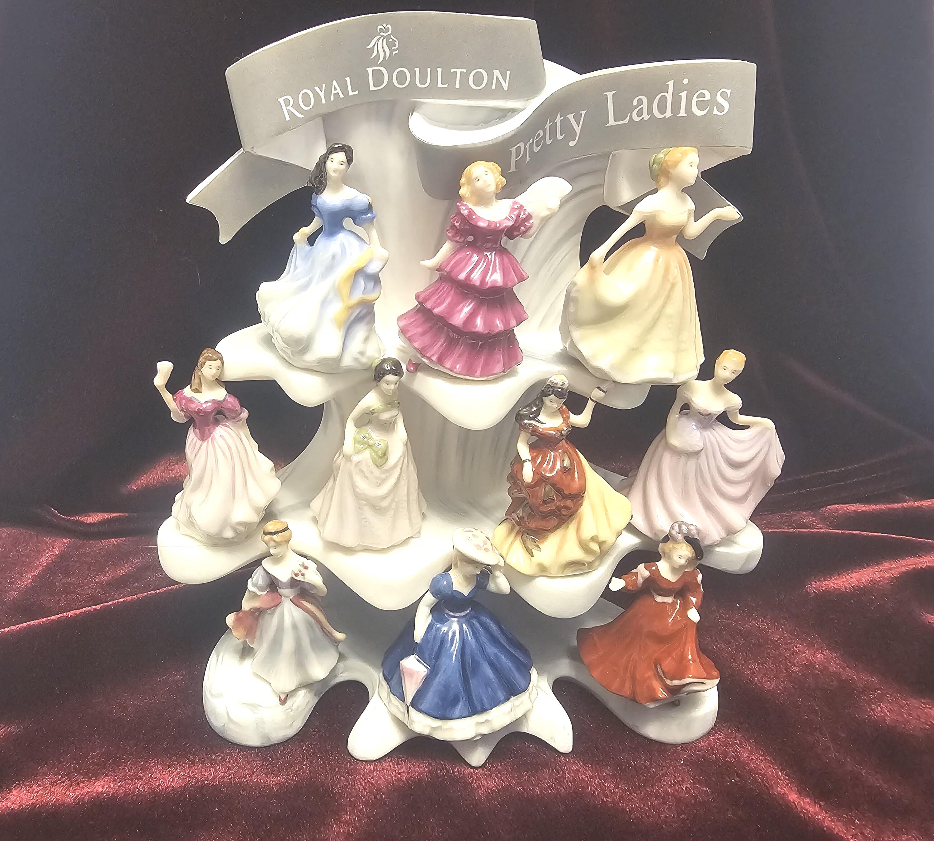 RARE Royal Doulton Pretty Ladies Miniatures With Stand Cardew