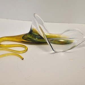 Unusual Vintage blown art glass wall pocket