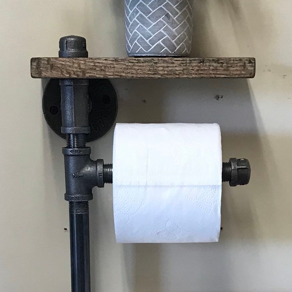 Toilet Paper Holder With Shelf Etsy