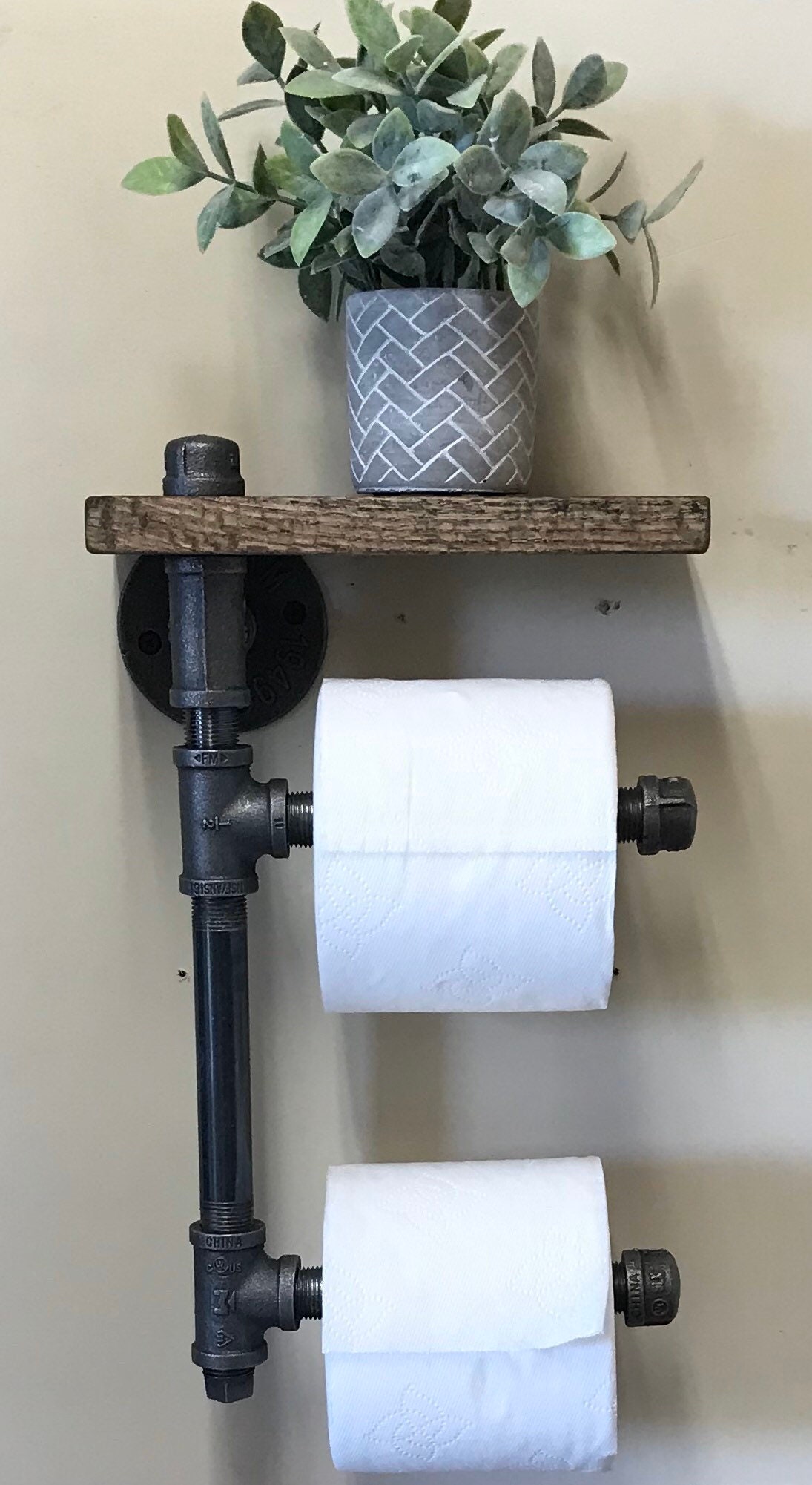 Barnyard Designs Industrial Toilet Paper Holder Stand - Rustic Vintage  Decorative Standing Toilet Roll Holder 26” x 7.5”