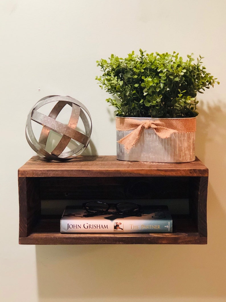 Floating Nightstand Shelves Rustic Modern Hand Made Etsy