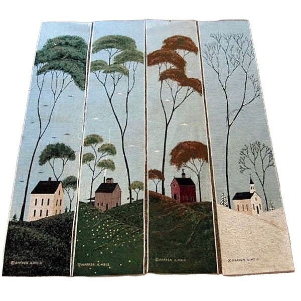 Warren Kimble Folk Art Four Seasons Crafters Tapestry Bellpull