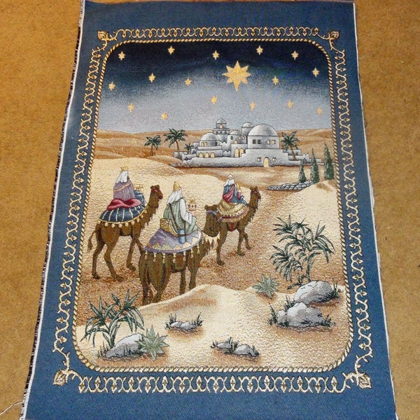 And It Came To Pass Wise Men Crafters Unfinished Tapestry Wall Hanging Fabric Remnant