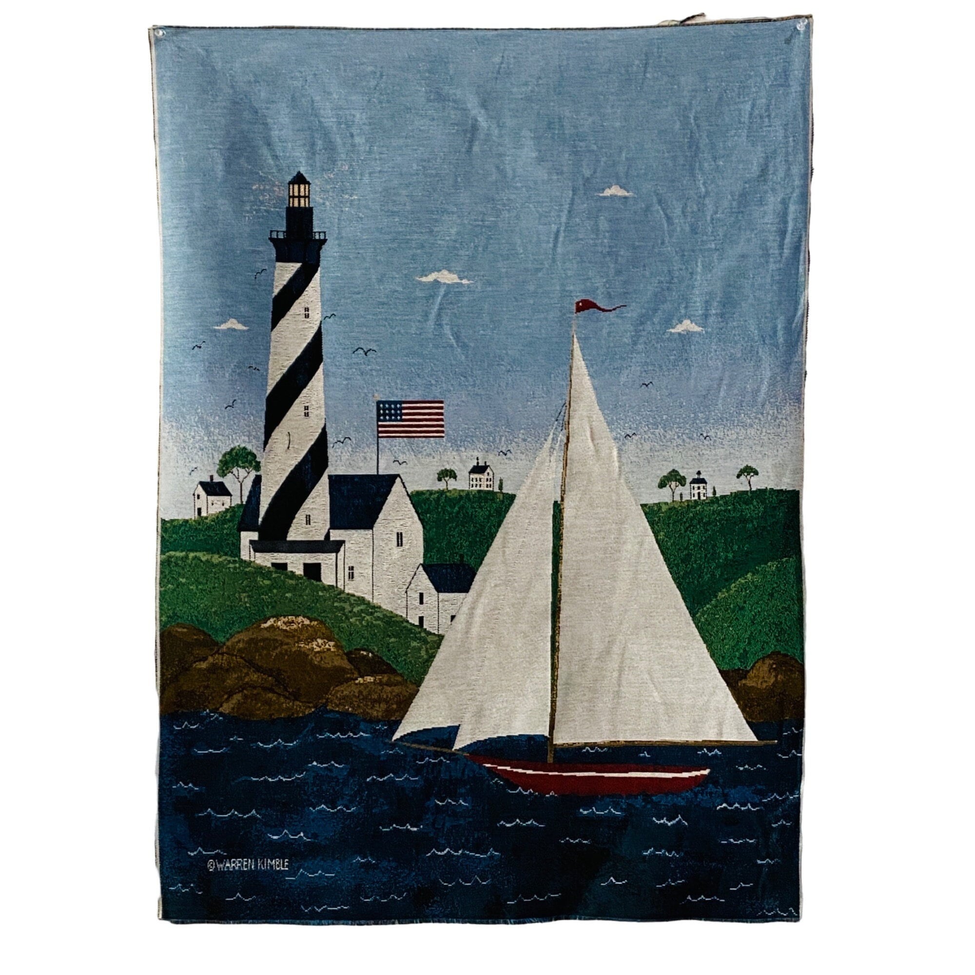 Lighthouse Seashore Ocean Beach Seagulls Sailboat Wood Christmas Tree Holiday Ornament