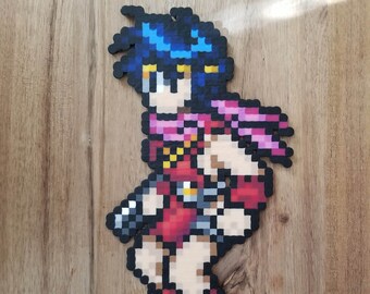 Perler Bead Kasumi from Suikoden (Battle Stance)