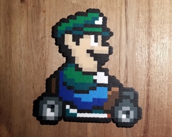 Perler Bead Luigi from Super Mario Kart
