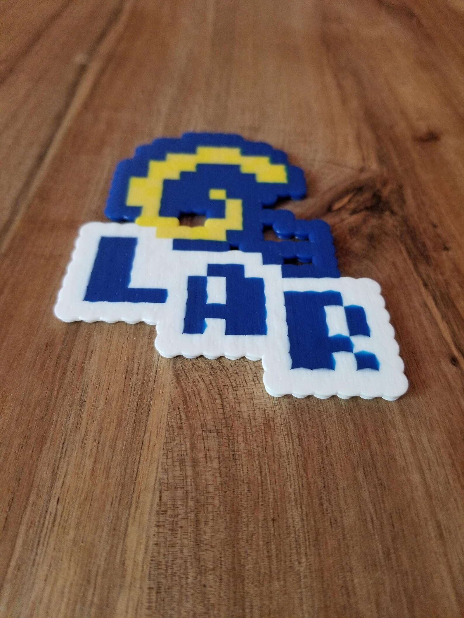 Perler Bead Los Angeles Rams Tecmo Bowl Style Helmet Etsy