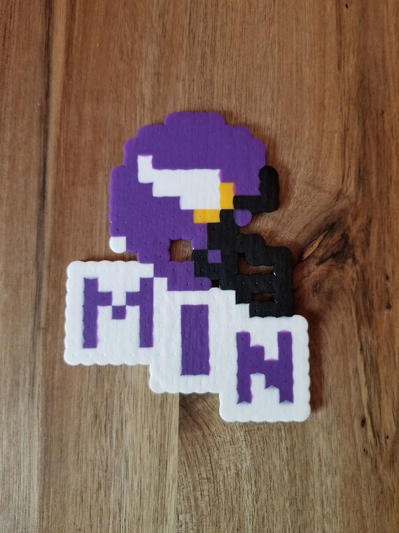 Perler Bead Minnesota Vikings Tecmo Bowl Style Helmet Etsy