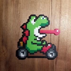 Perler Bead Yoshi from Super Mario Kart