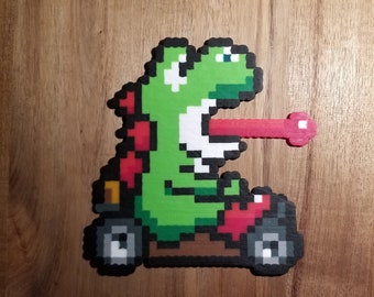 Perler Bead Yoshi from Super Mario Kart