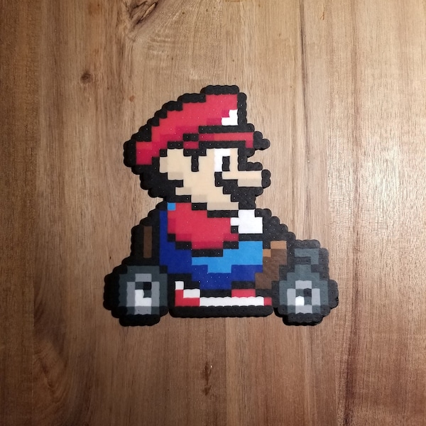 Perler Bead Mario from Super Mario Kart