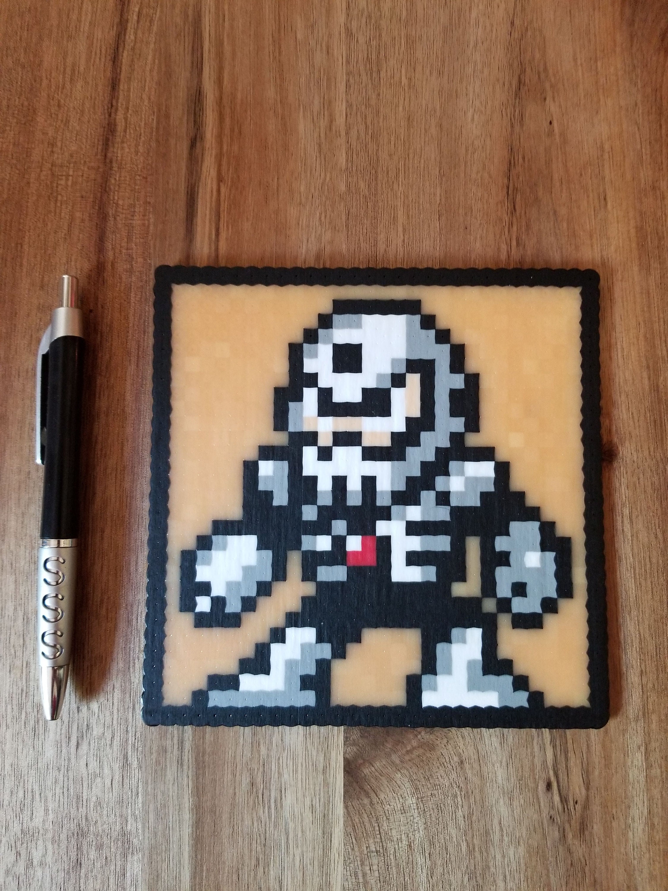 Perler Bead Mega Man 4 Skull Man With Glow In The Dark Etsy