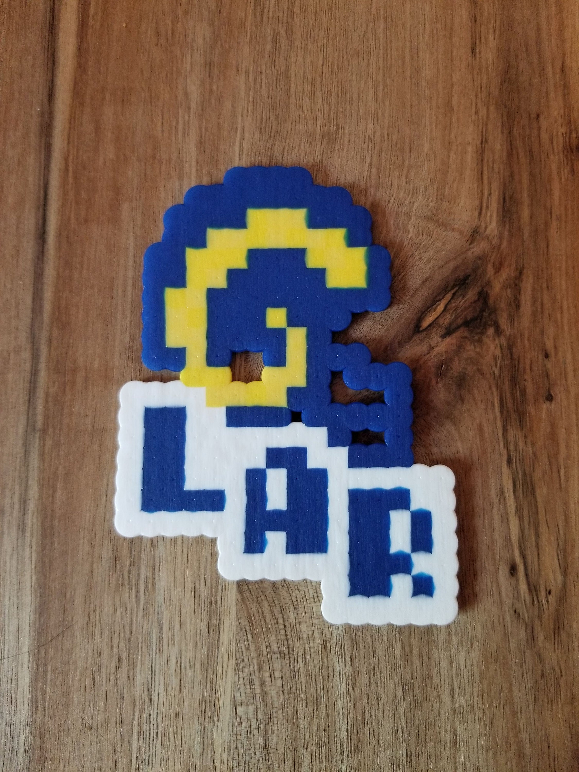 Perler Bead Los Angeles Rams Tecmo Bowl Style Helmet Etsy