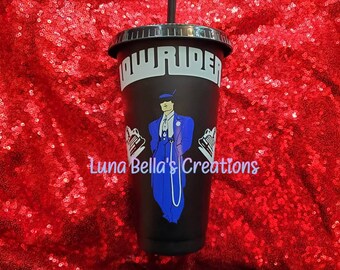 Oldies and lowriders custom tumbler glitter tumbler lowrider tumbler custom cup oldies inspired chicano tumbler lowrider cup chicana
