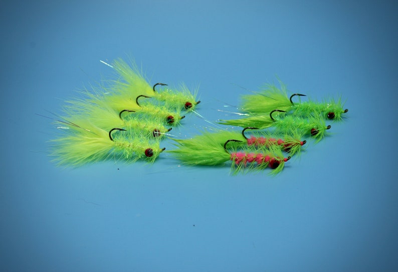 Green 3 Each Wooly Bugger Chartreuse