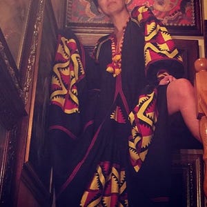 4US/S! Embroidered Navy Dress Vyshyvanka. Mexican Embroidered Kaftan.Ukrainian Oversized Abaya. Boho Maxi Linen Dress. Handmade Ethnic Dress