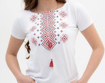 Vyshyvanka 女性、ウクライナのボヘミアン刺繍シャツブラウス、2XS-5XL 