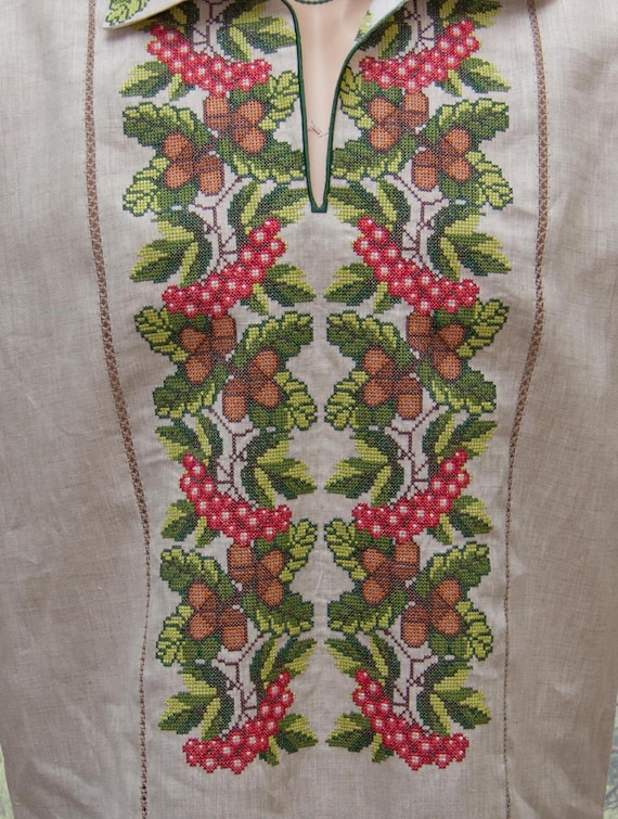 L! Camicia da uomo in lino Moda ispirata al folklore