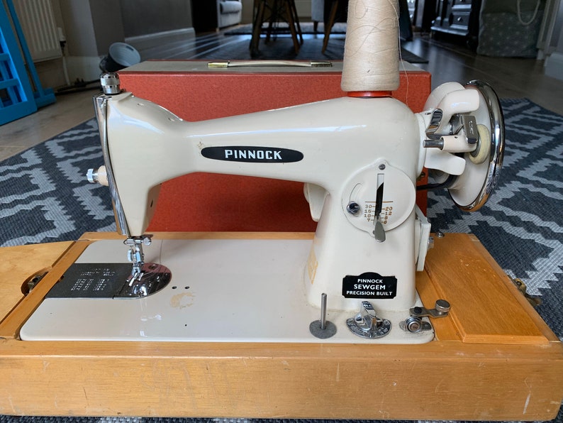 Vintage 1950s Pinnock Sewing Machine In Case Etsy