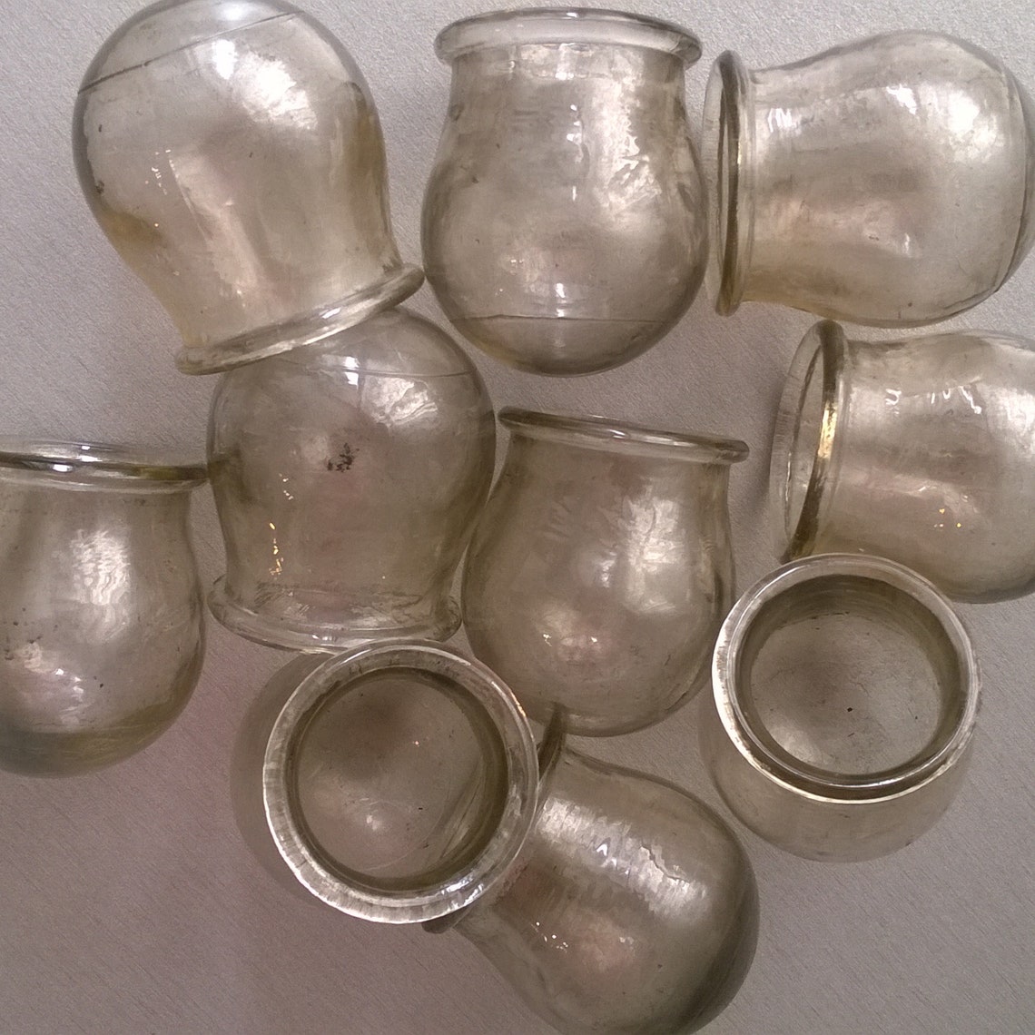 Vintage medical jars made of glass to warm your back made in Etsy