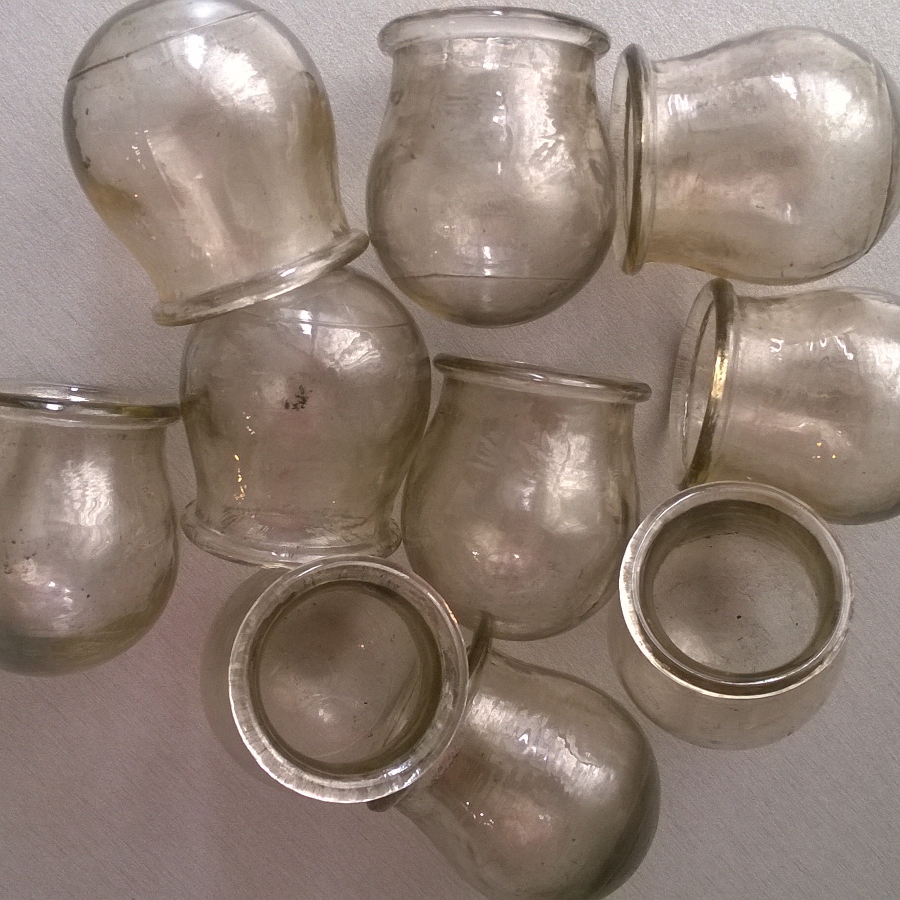 Vintage medical jars made of glass to warm your back made in Etsy