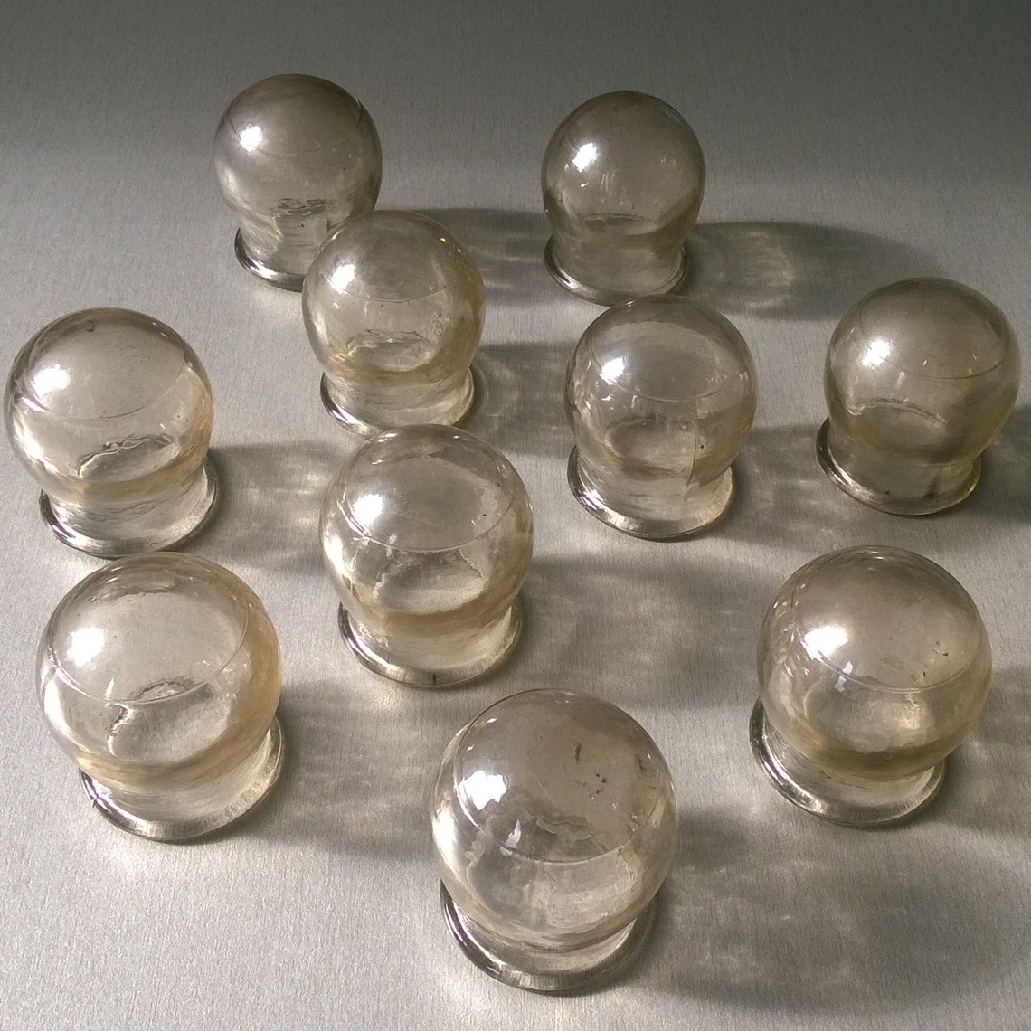 Vintage medical jars made of glass to warm your back made in Etsy