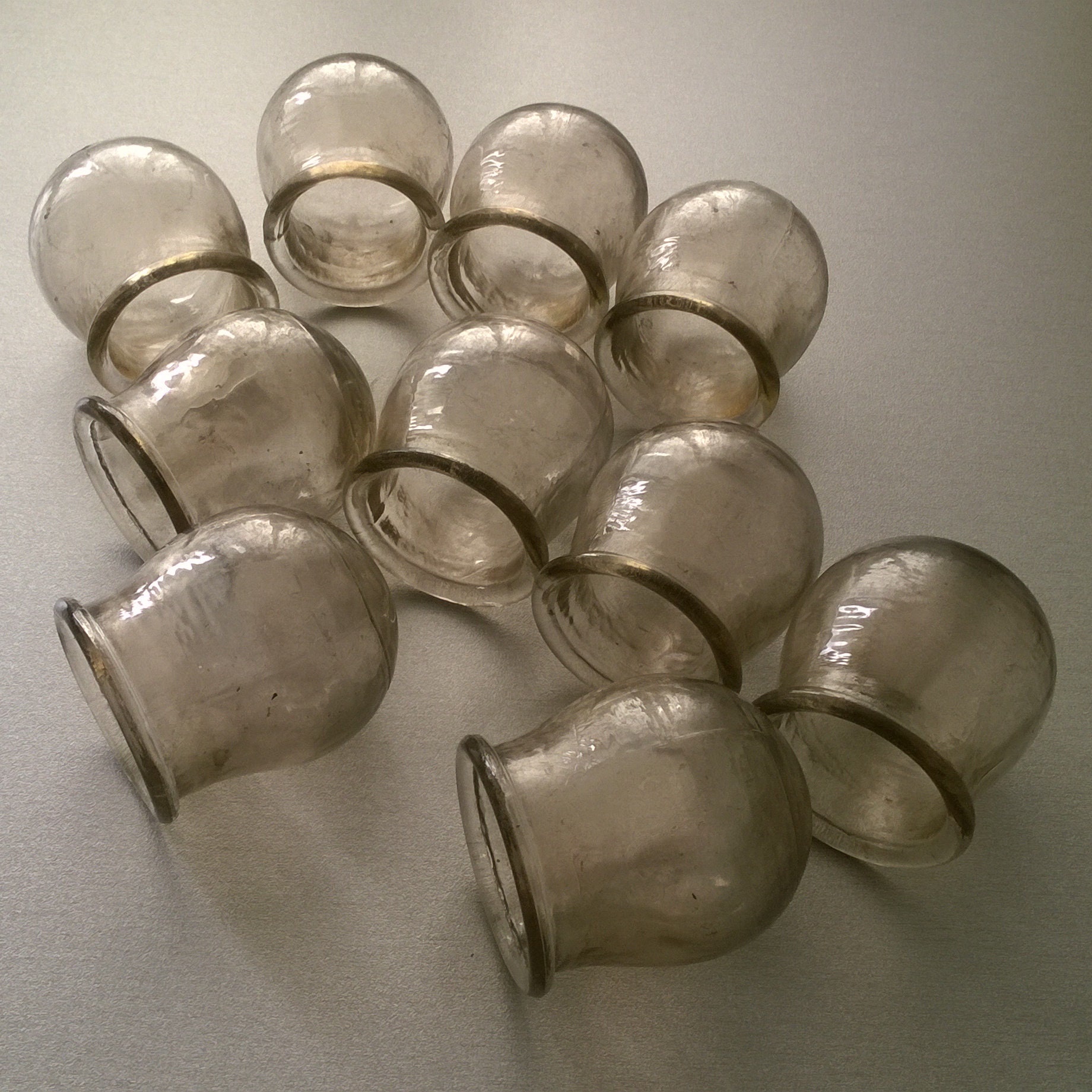 Vintage medical jars made of glass to warm your back made in Etsy