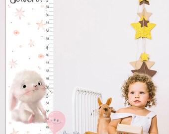 Bunny baby growth chart Personalized height chart Rabbit nursery room decor Shower gift